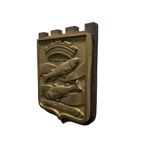 Image 1 of Placa de bronce francesa antigua Commune du Mont St Michel
