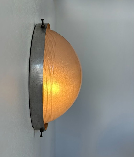 Image 1 of Paire d'appliques modernistes en chrome et verre sablé, France, 1930