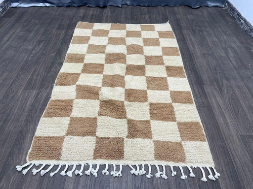 Handwoven Berber rug with traditional colorful patterns, 150/250 cm