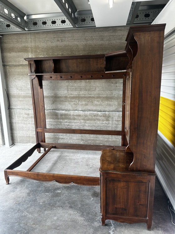 Image 1 of Solid wood library bed - French work from the 1950s