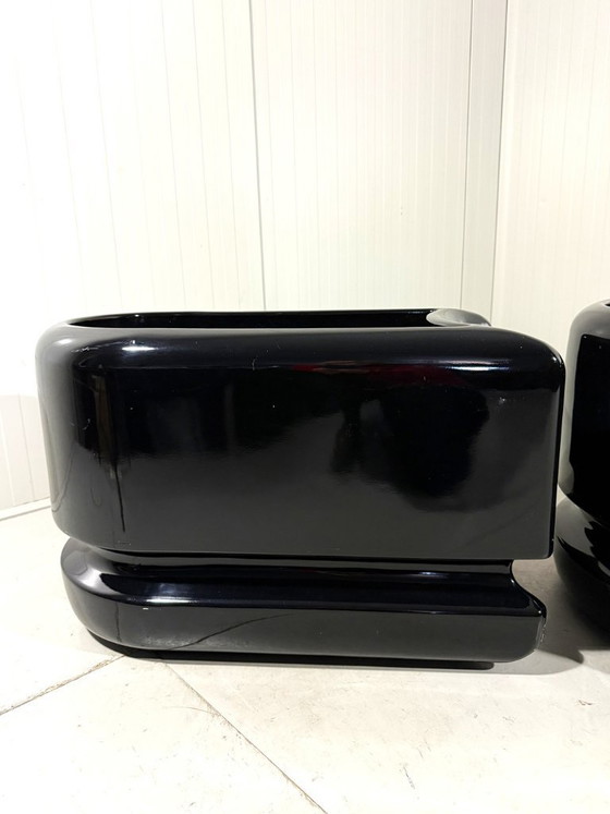 Image 1 of Vasi neri divisori per ambienti di Luigi Colani, anni '70