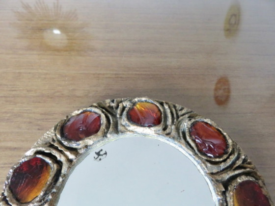 Image 1 of Espejo de Murano, Italia, Creaciones Gobesso, cristal de Murano y resina dorada, circa 1960