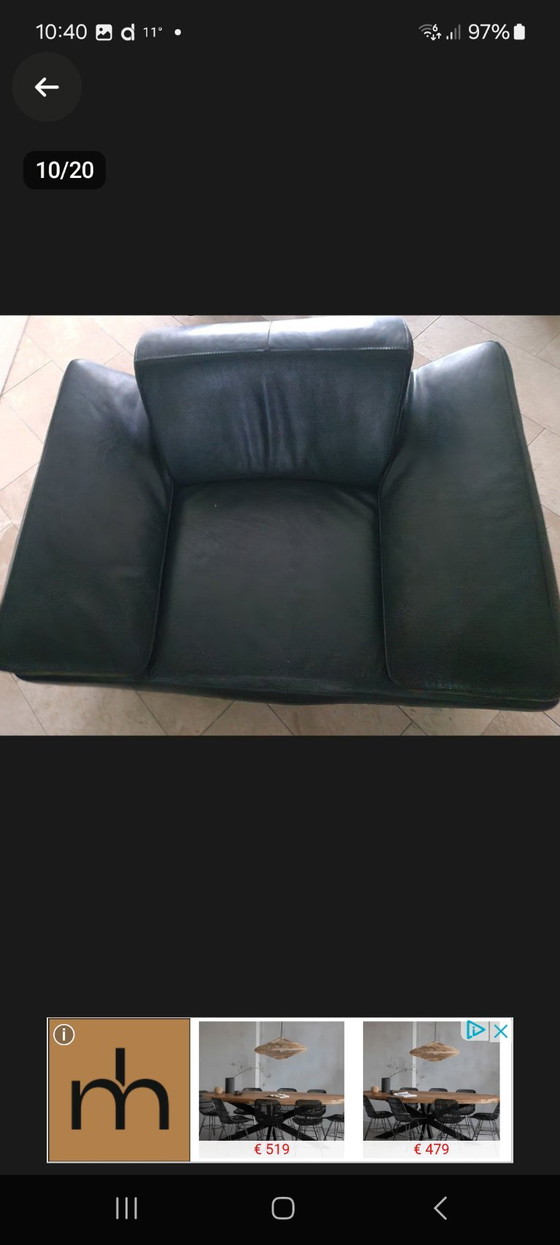 Montel Sessel, Chaise longue, Leder, Schwarz (Foto 2 von 6)