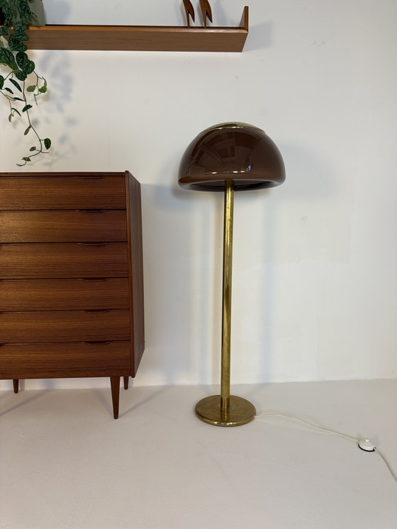 Image 1 of Lampada da terra vintage a fungo in ottone, Cosack Leuchten '70