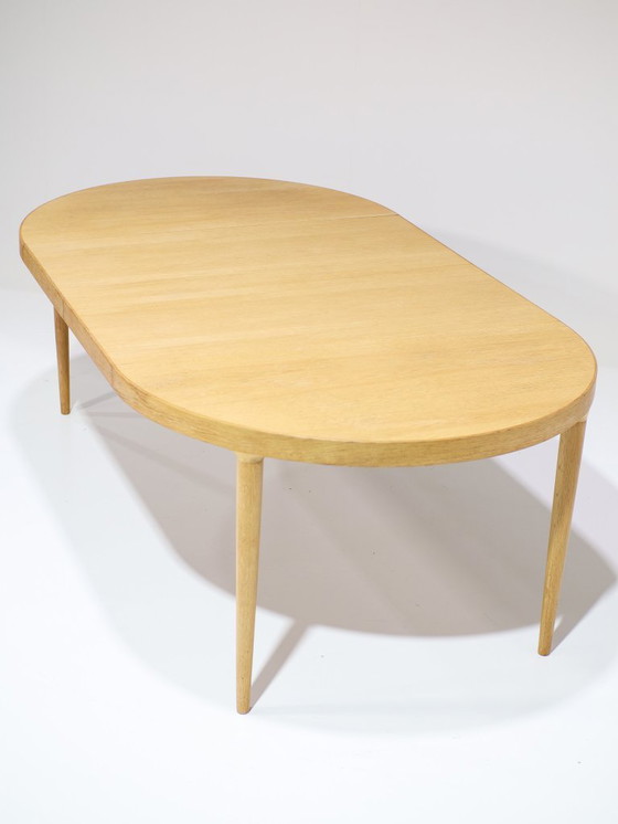 Image 1 of Extendable round dining table Danish oak vintage 1960s