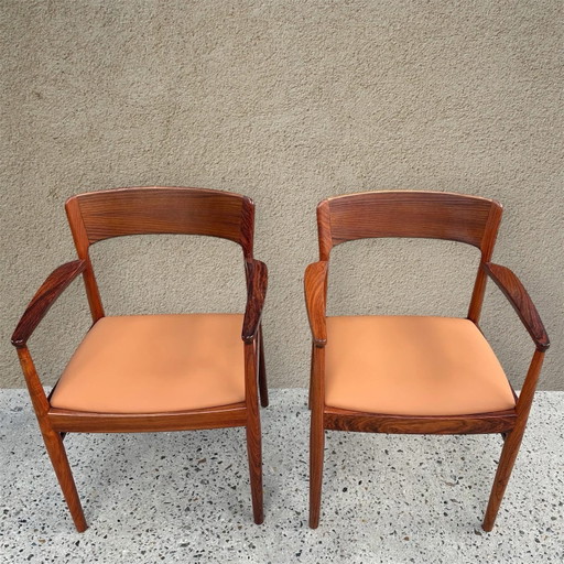 Paar Rio palissander fauteuils van Henning Kjaernulf, 1960