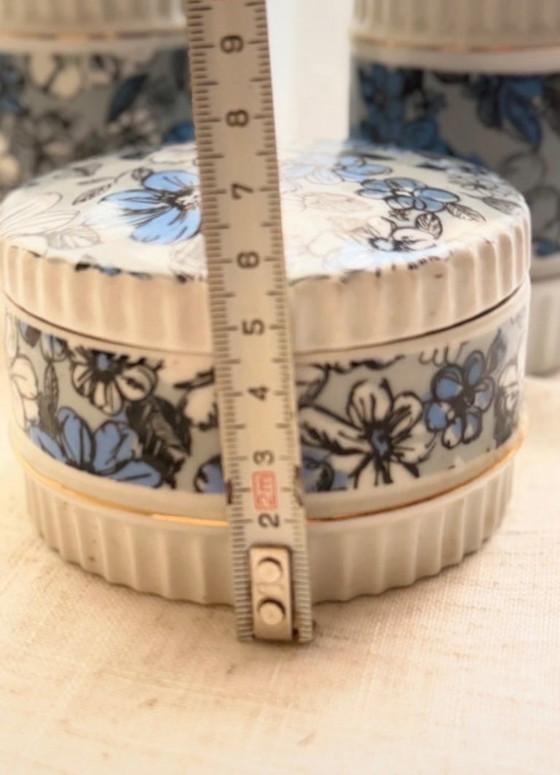 Image 1 of Floral ceramic vanity set, 1970s