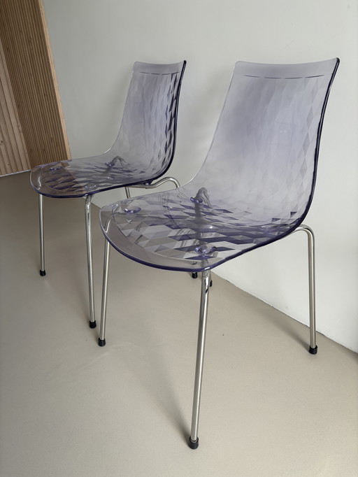 Calligaris "ICE" Chairs Italian Design Set of Two