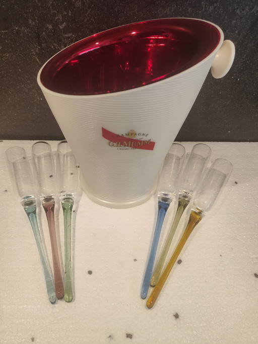 Refroidisseur à champagne français GH Mumm, seau à glace GH Mumm, refroidisseur de bouteille Mumm