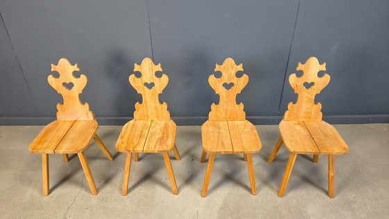 Image 1 of Vintage rustic tiroler dining chairs, 1960s