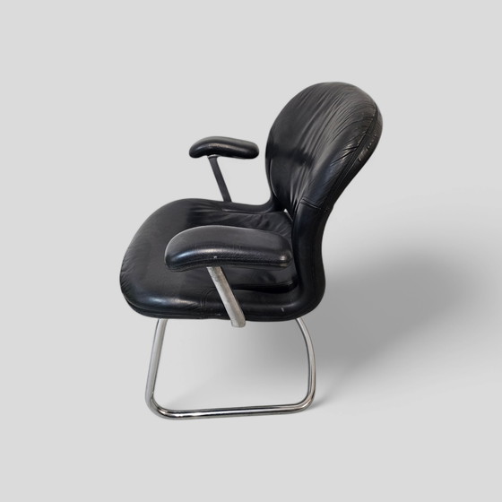 Image 1 of Mid Century Design sillón de cuero sillón Hermann Miller negro