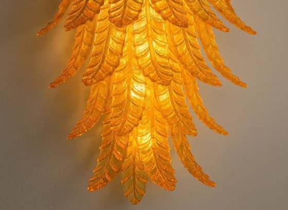 Image 1 of italian-contemporary-italian-amber-felci-murano-glass-wall-light-1379