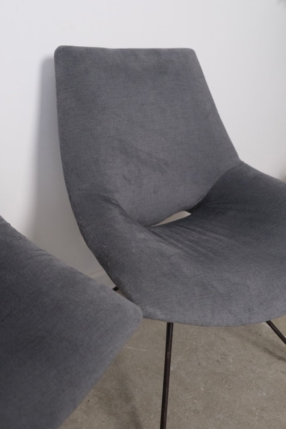 Image 1 of Pair of 1950s velvet armchairs