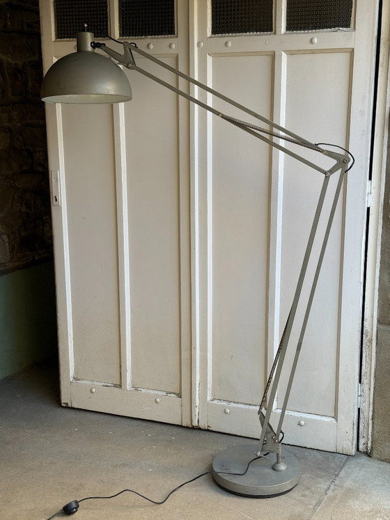 Lampada da terra in metallo grigio con molle - Stile industriale – Lampade da terra (photo 5 of 15)