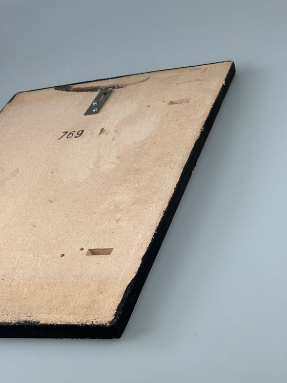 Image 1 of 60s 70s mural pared placa cerámica Ruscha pintado a mano número 769 diseño