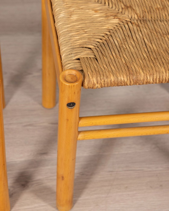 Image 1 of Pair of Vintage 70s Stools in Wood and Rope, Ibisco Design