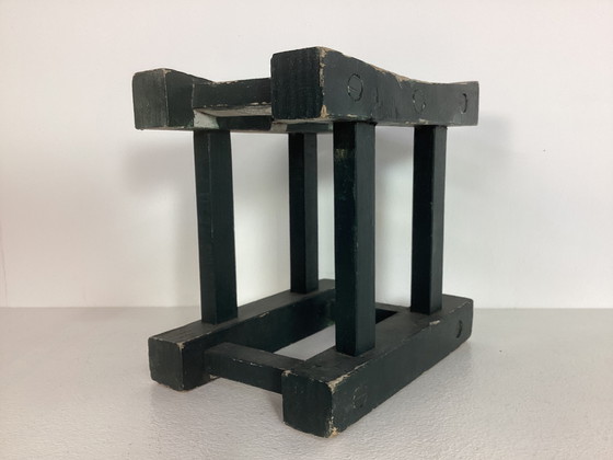 Image 1 of Jaren ‘30 vintage weiblok kruk melkkruk blokdruk 