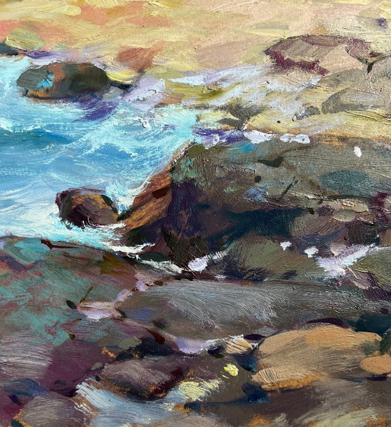 Image 1 of Original Oil Painting Summer Coastal Landscape Freedom over the sea