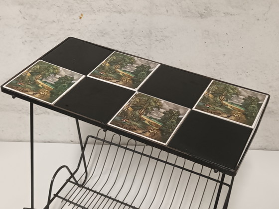 Side Table With Ceramic Tiles – Plant table, Metal (photo 3 of 7)