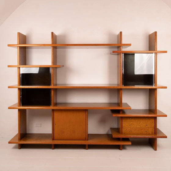 Giovanni Offredi Crossing Libreria per Saporiti Italia Legno d'Acero Occhiolinato 1970 – Librerie (photo 9 of 22)