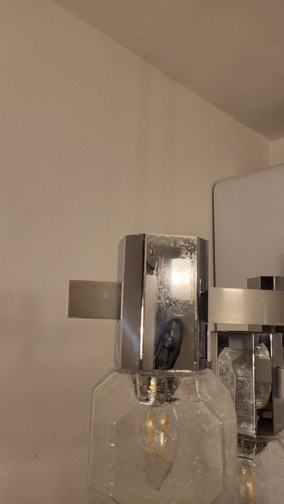 Gaetano Sciolari kroonluchter, 9 lampen, chroom, aluminium, mat glas, Space Age, Brutalisme – Chrome (photo 11 of 12)