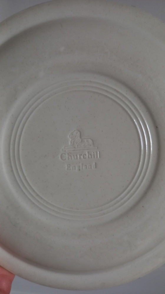 Image 1 of x5 Piccoli piatti e tazze vintage in gres CHURCHILL Ducks.