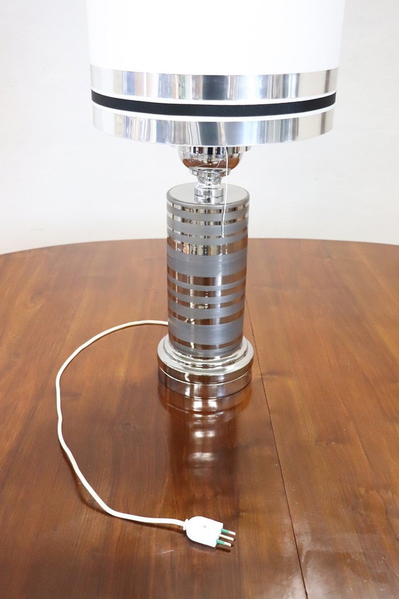 Image 1 of Lampe de table en céramique et chrome, Italie, années 1970