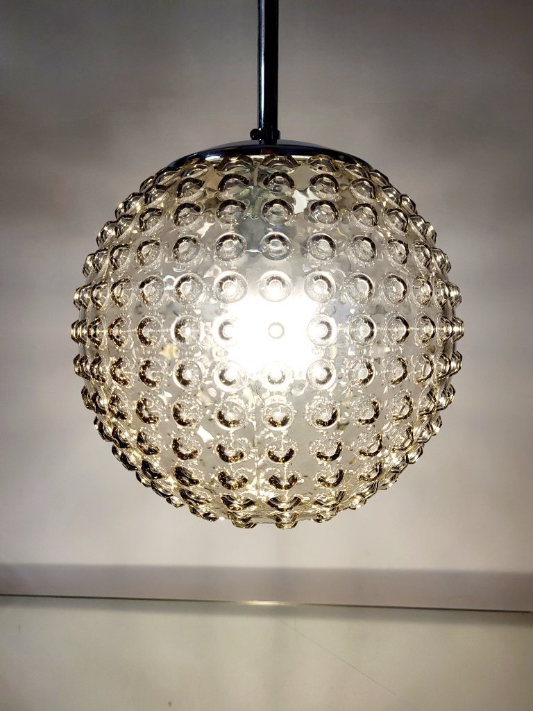 Rolf Kruger pendant lamp, Staff Leuchten, bubble glass pendant