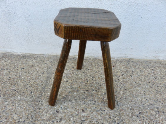Tripod Farm Stool in Solid Wood, 50s 60s (photo 2 of 10)
