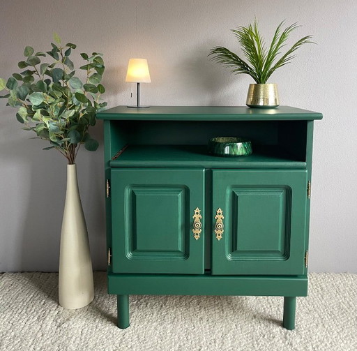 Unieke statementkast | Diepgroen met messing details