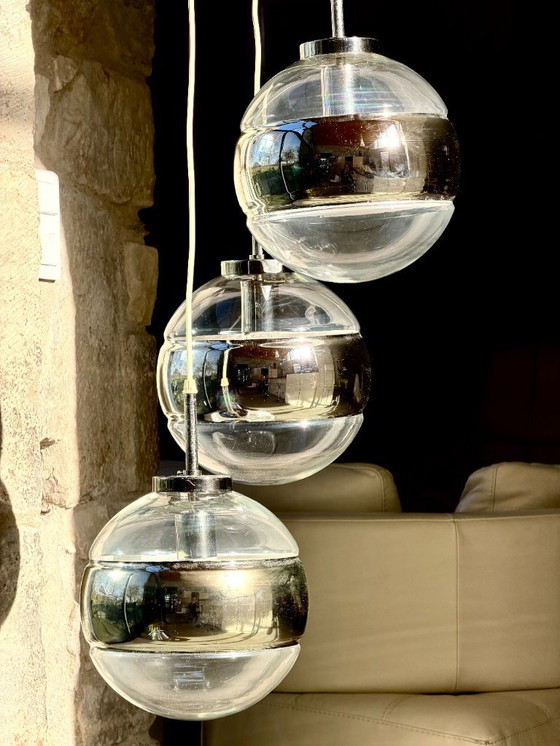 Image 1 of Lampada a sospensione a cascata Space Age – Peill & Putzler – anni '70