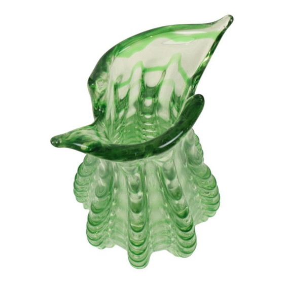 Image 1 of Large Green Glass Vase Murano