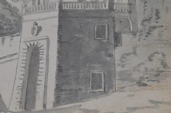 Frühes 19. Jahrhundert Constant Bourgeois Du Castelet (1767–1841) Paar Tuschezeichnungen — Ansichten von (photo 10 of 17)