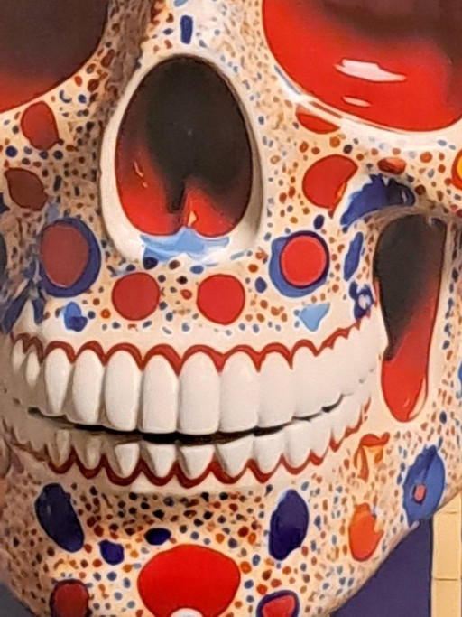 DEAD HEAD – Red Hot Skull – Giclée-Druck auf Aluminiumplatte