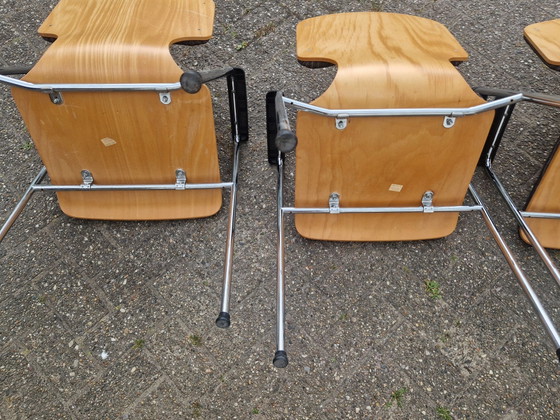 4 vintage 60s chairs – Dining chairs, Plastic, Textile (photo 6 of 8)