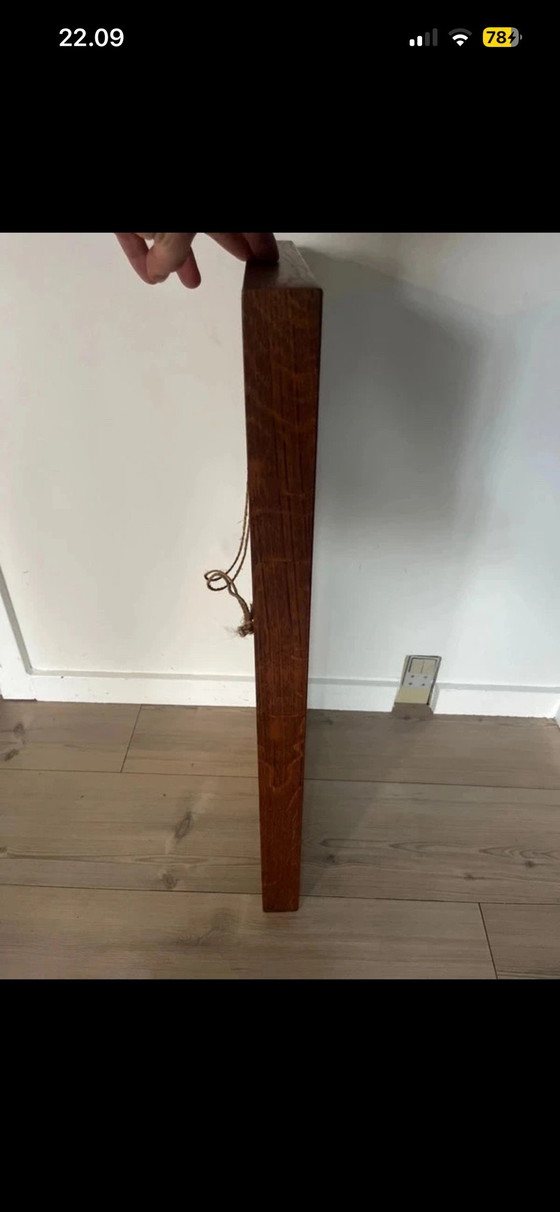Danish Mid-Century Modern Wall Mirror in Solid Wood (Teak/Rosewood Look), 1950s/60s, Brown (photo 6 of 8)