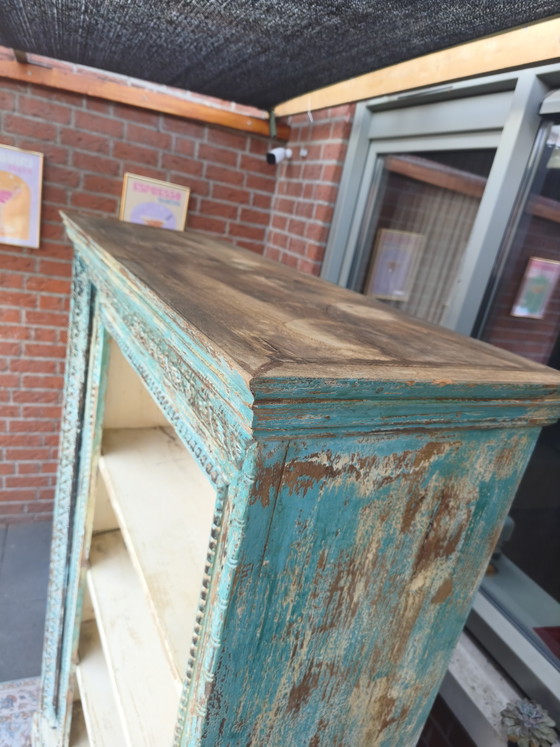 Image 1 of Bibliothèque indienne gravée sur bois