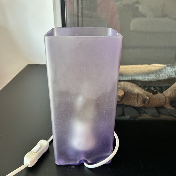 Image 1 of Lampada da tavolo vintage Jan des Bouvrie 'Ice Cubic' – Viola satinato