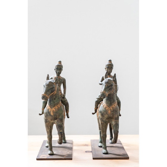 Image 1 of Pair of vintage bronze riders, 1920-1930