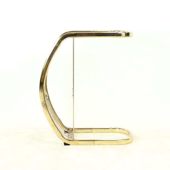 Bijzettafel uit 1970 van messing en glas, Italië – Metal, Klassiek (photo 3 of 9)