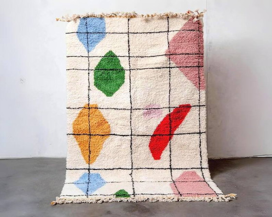 Tapis marocain écru avec motifs colorés 250cmx150cm – Wool, Bohemian (photo 8 of 8)