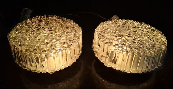 2 Vintage "bubble" glass ceiling or wall lights; Helena Tynell 1960s – Glashütte Limburg, Metal (photo 15 of 15)