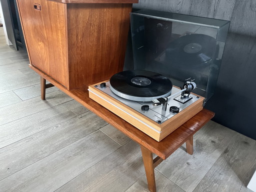 Meuble audio vintage en teck, meuble audio