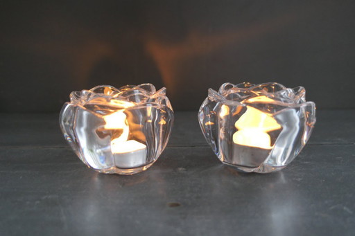 Candelabro Adria de cristal de plomo al 24 % 2 x rosa