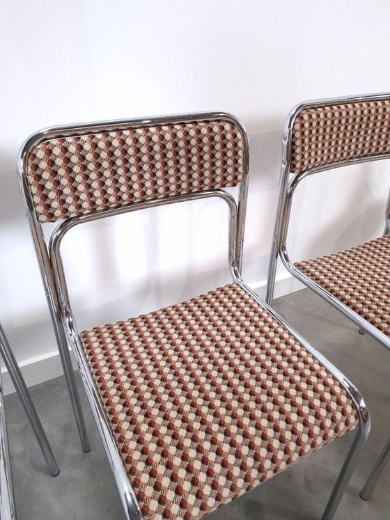 Set Space Age 3x Sedie da pranzo Bauhaus con struttura tubolare cromata – Chrome (photo 9 of 15)