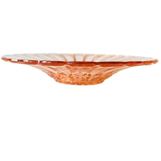 Image 1 of Frutero Art Déco, cuenco de vidrio rosa Rosaline, década de 1930