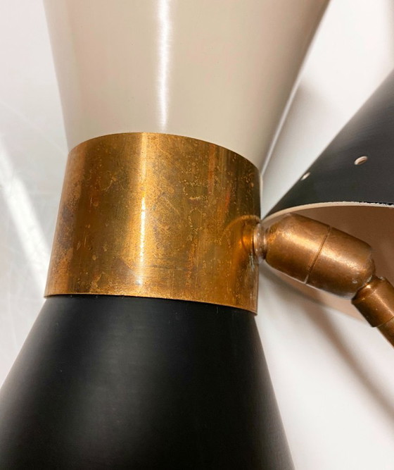 Diabolo Gelenk-Doppelwandleuchte, Design aus den 1950er Jahren – Wandleuchten, Brass, Metal (photo 10 of 15)