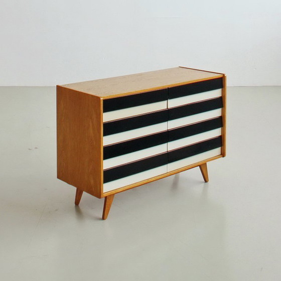 Image 1 of Commode de style Mid-Century par Jiří Jiroutek, buffet U-453, noir et blanc, années 1960