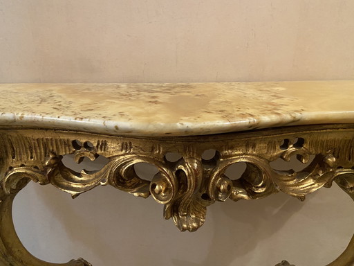 Wall console marble baroque mid-century