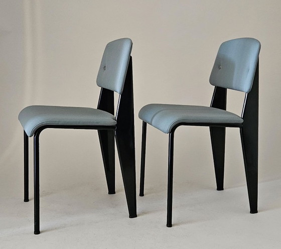 Image 1 of Pair of Vitra Standard SR Chairs by Jean Prouvé – Iwill 17 Green – Near Mint Condition